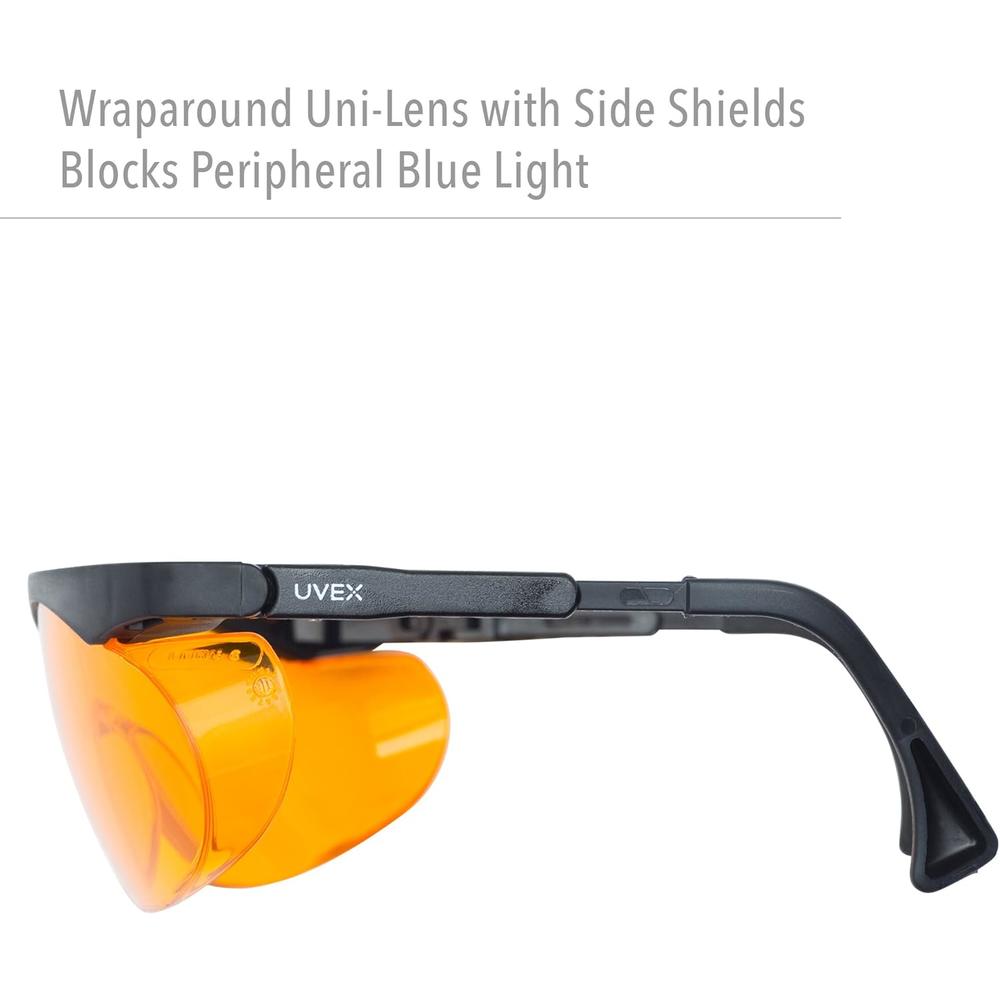 Honeywell Uvex Skyper Blue Light Blocking Computer Glasses with SCT-Orange Lens, (S1933X), S1933X-3 (3 Count)