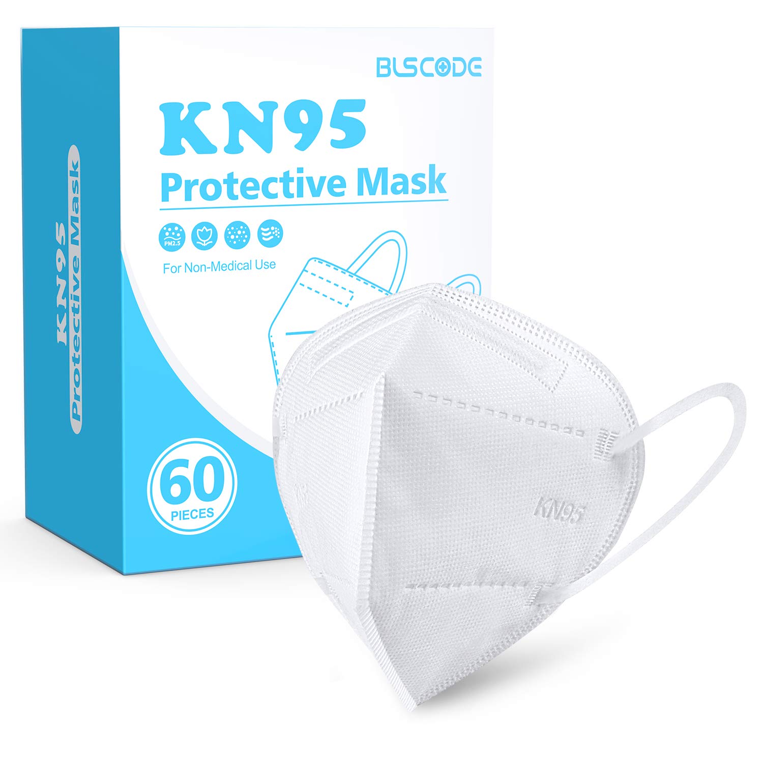 Generic KN95 Face Mask 60 Pack, BLScode Individually Wrapped ...