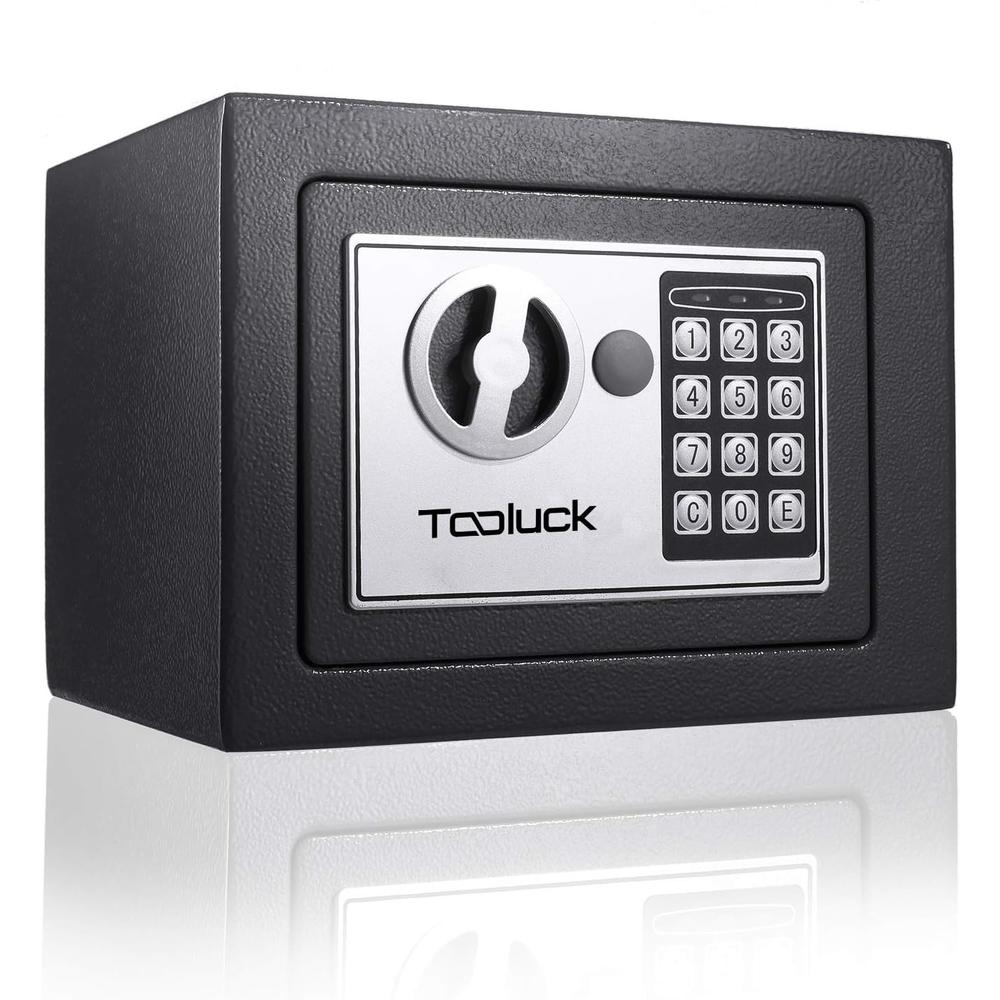TOOLUCK Safe Box, Digital Security Safe, Fireproof Keypad Safe Lock Box with Keys, Money Box and Deposit Box for Cash Gun Jewel