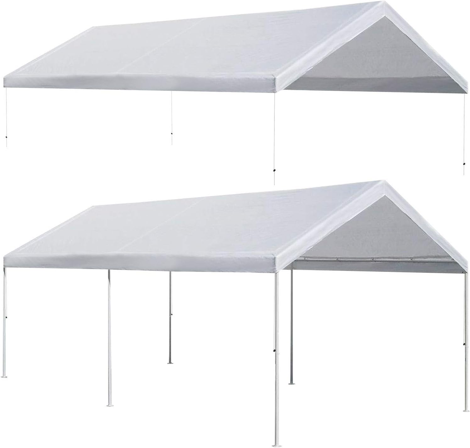 Strong Camel 10'x20' Carport Replacement Canopy Cover for Tent Top Garage Shelter Cover with Cable Ties (Only Cover, Frame is n