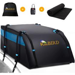 King Bird 100% Waterproof Roof Cargo Carrier Bag with Non-Slip Mat, 20 Cubic Feet Aerodynamic Car Top Carrier Fit All Vehicles with/Witho