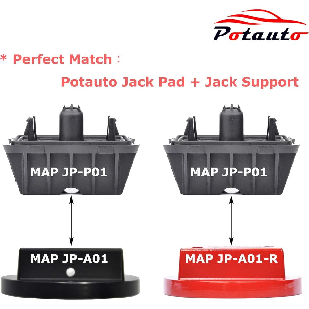POTAUTO Universal Aluminum Jack Pad Jacking Puck Point Adapter Support Compatible With Tesla Model 3 Model Y - Protects Battery, Side Skirts, Frame