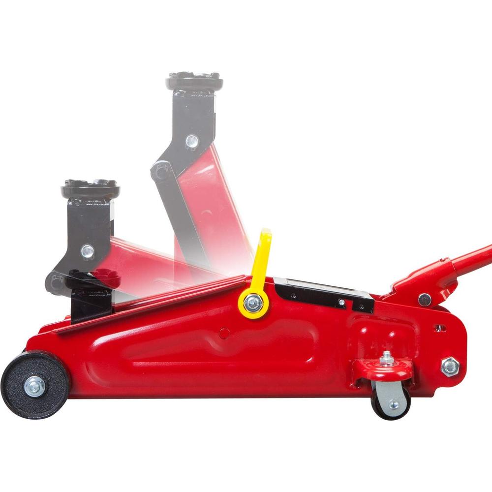 TORIN BIG RED T820014S  Hydraulic Trolley Service/Floor Jack with Blow Mold Carrying Storage Case, 1.5 Ton (3,000 lb) Capacity, Red
