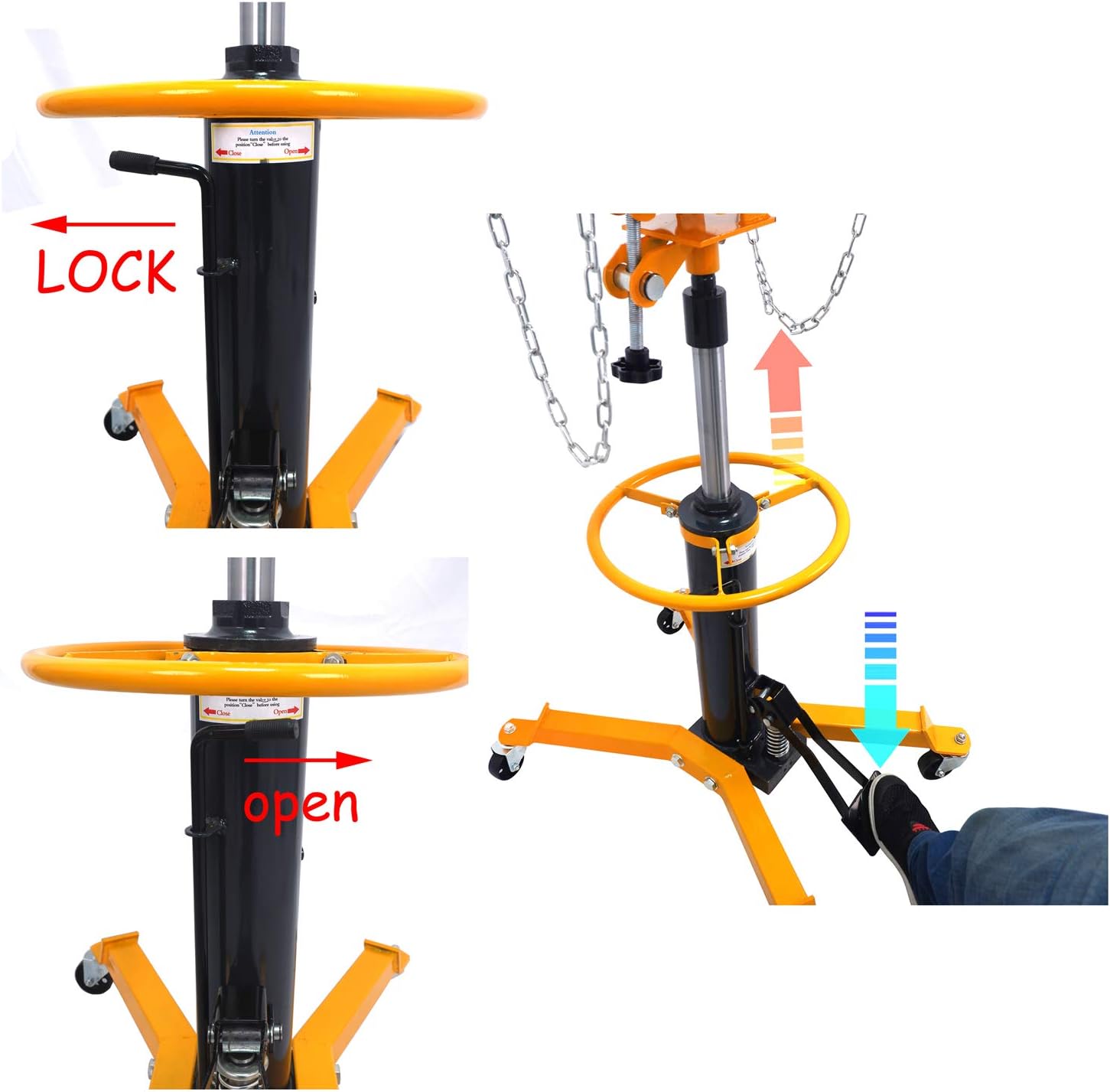 Xkmt Inc Xkmt New 1100 Lbs 2 Stage Hydraulic Transmission Jack W 360a Swivel Wheels Lift Hoist P N Et Car Fix004 0
