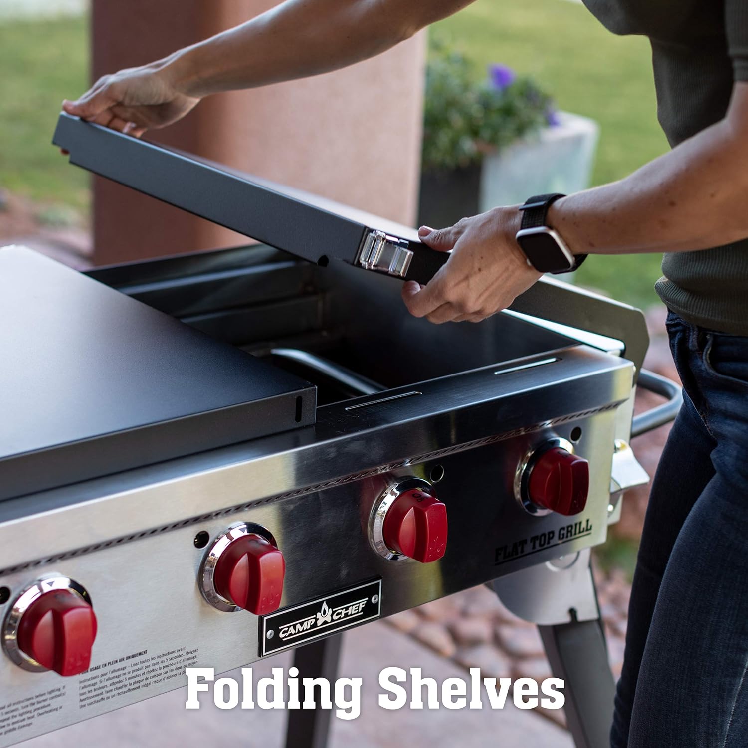 Camp Chef Ftg600p Portable Flat Top Grill True Seasoned Griddle Surface Four 12 000 Btu Hr Stainless Steel Burners