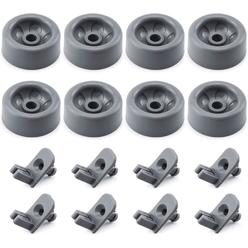 Romalon WD35X21041 Dishwasher Wheels Lower Dishrack Roller Axle Kit WD12X10136 WD12X10277 Replacement for GE Profile Lower Rack Kit 8PC