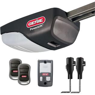 The Genie Company Genie Powerlift 900 Garage Door Opener 1 2 Hp Screw Drive System Includes 2 3 Button Remotes Wall Console Safe T Beams