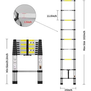 Bowei Telescoping Extension Ladder 8 5ft Aluminum Telescopic Ladders With Carry Bag For Outdoor Indoor Use