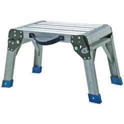 HAUL-MASTER Step Stool and Working Platform 350 Lbs. Capacity Foldable Anodized Aluminum