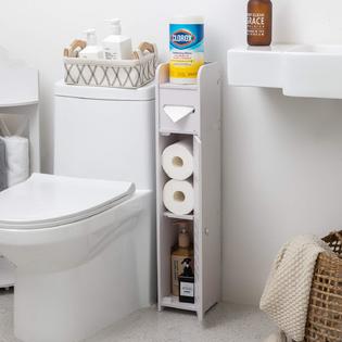 Aojezor Small Bathroom Storage Corner, Narrow Floor Cabinet For Bathroom