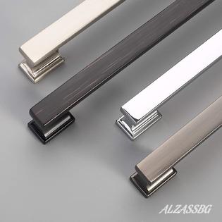 Alzassbg AL3061BBN Brushed Black Nickel, 7 Inch(177.8mm) Hole Centers Cabinet  Hardware Modern Drawer Handle