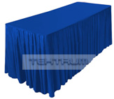 TEKTRUM 6' FT LONG FITTED TABLE SKIRT COVER FOR TRADE SHOW - Thick/Heavy Duty/Durable Fabric - ROYAL BLUE COLOR