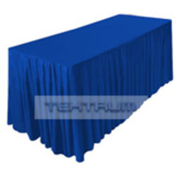 TEKTRUM 6' FT LONG FITTED TABLE SKIRT COVER FOR TRADE SHOW - Thick/Heavy Duty/Durable Fabric - ROYAL BLUE COLOR