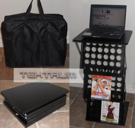 Tektrum Development Corporation Metal Literature Rack Display Holder Stand (6-Literatures) With Desktop Space For Trade Show
