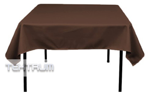 TEKTRUM 54 X 54 INCH 54"X54" SQUARE POLYESTER TABLECLOTH - THICK/HEAVY DUTY/DURABLE FABRIC - CHOCOLATE COLOR