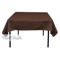 TEKTRUM 54 X 54 INCH 54"X54" SQUARE POLYESTER TABLECLOTH - THICK/HEAVY DUTY/DURABLE FABRIC - CHOCOLATE COLOR