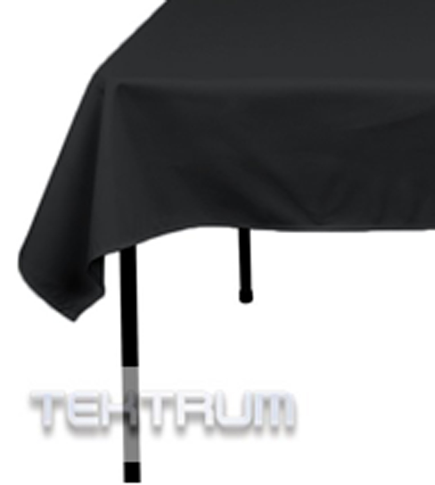 TEKTRUM 54 X 54 INCH 54"X54" SQUARE POLYESTER TABLECLOTH - THICK/HEAVY DUTY/DURABLE FABRIC - BLACK COLOR