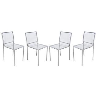 Leisuremod Leisuremod Modern Almeda Acrylic Dining Chair Set Of 4 Clear