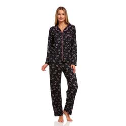 Lati Fashion 2160 Womens Sleepwear Pajamas Woman Long Sleeve Button Down set