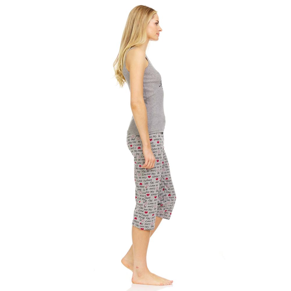 Lati Fashion  09C Women Sleeveless Capri Set Sleepwear Pajamas Woman Sleep Nightshirt