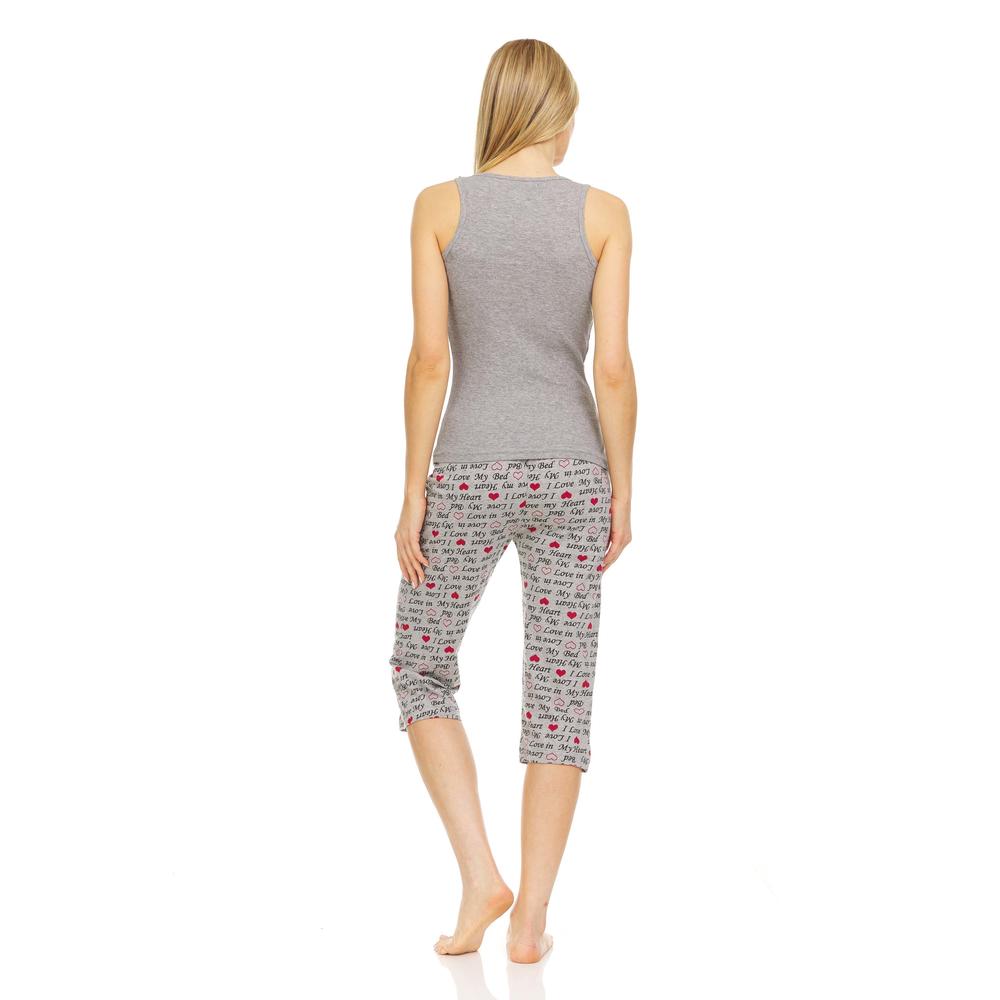 Lati Fashion  09C Women Sleeveless Capri Set Sleepwear Pajamas Woman Sleep Nightshirt