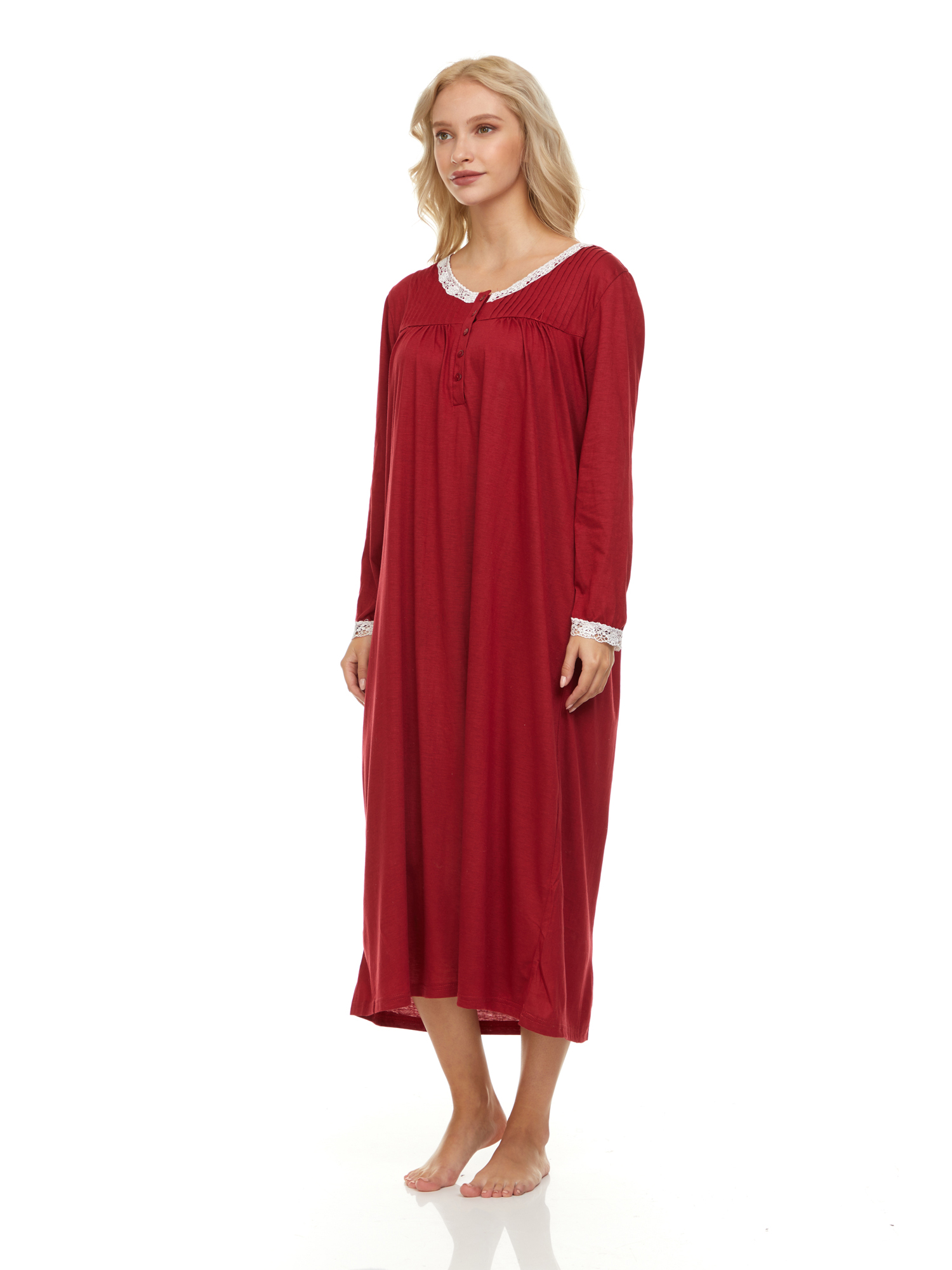 Lati Fashion 672 Women Long Sleeve Female Nightgown Sleep Dress Nightshirt