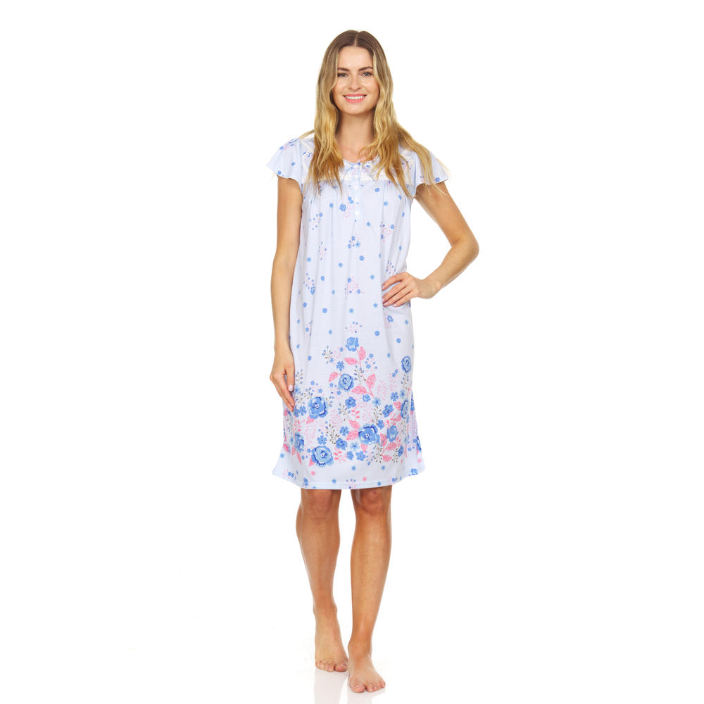 Lati Fashion 00130 Women Nightgown Sleepwear Plus Size Available Pajamas Short Sleeve Sleep Dress Nightshirt