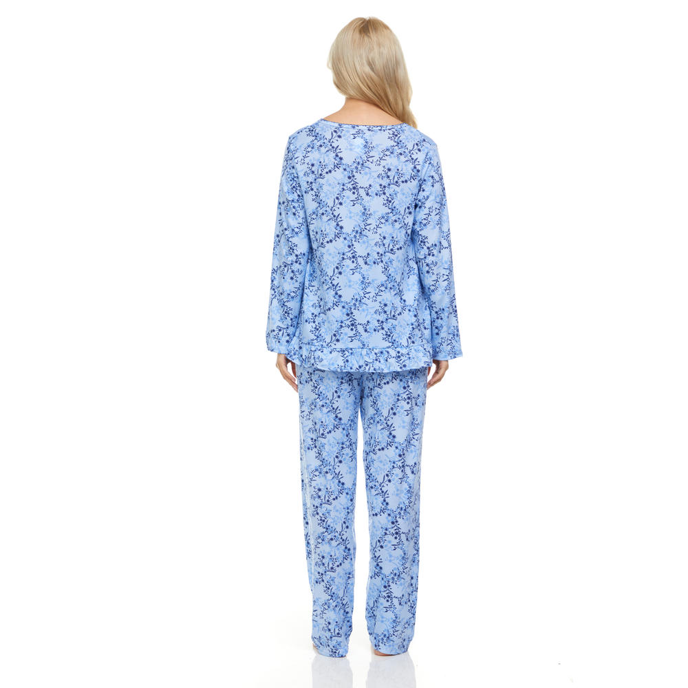 Lati Fashion 6013P Women Pajamas Set Pants and Top Long Sleeve, 2-Piece Female Pajamas Set