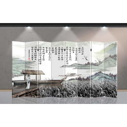 Dragon Arts Double Sided Canvas Screen Room Divider - River View