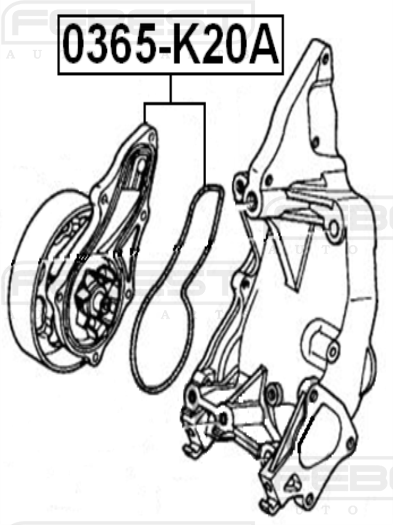 Febest 2001 Honda Civic Engine Water Pump 0365 K20a Oem Febest 2001 Honda Civic Engine Water Pump 0365 K20a Oem