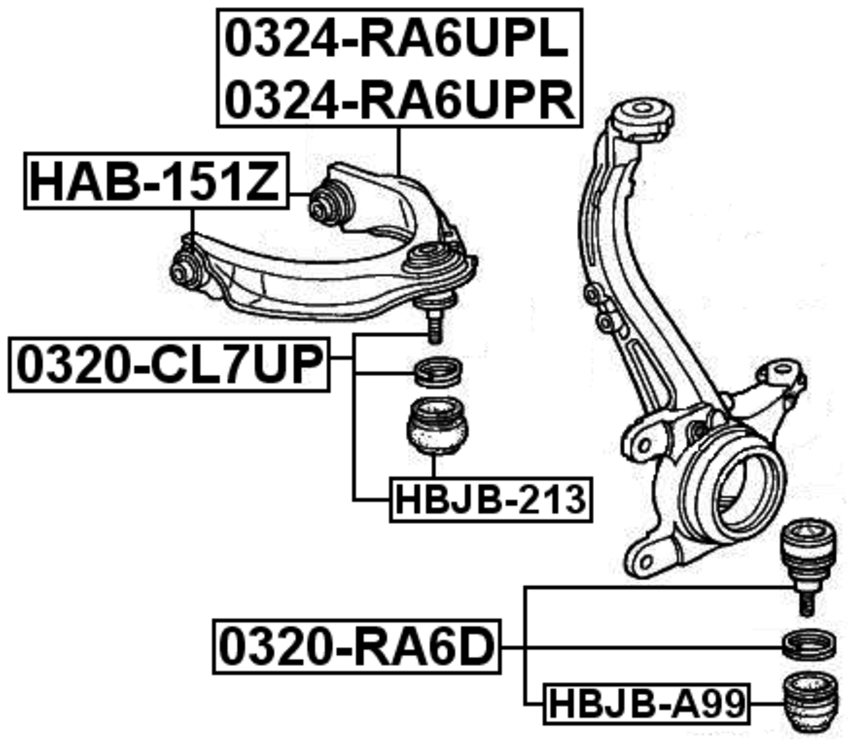 Febest 2005 Honda Accord Suspension Ball Joint 0320 Ra6d Febest 2005 Honda Accord Suspension Ball Joint 0320 Ra6d Oem