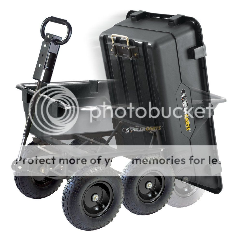 Gorilla Carts Gor866d Heavy Duty Garden Poly Dump Cart With 2 In 1