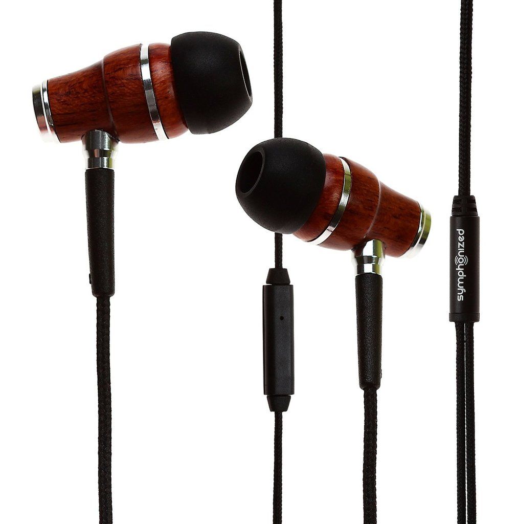 Symphonized NRG Premium Genuine Wood In-ear Noise-isolating Headphones|Earbuds|Earphones with Microphone