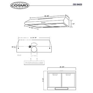 Cosmo 5MU30, 30, Under-Cabinet Range Hood, 200-CFM