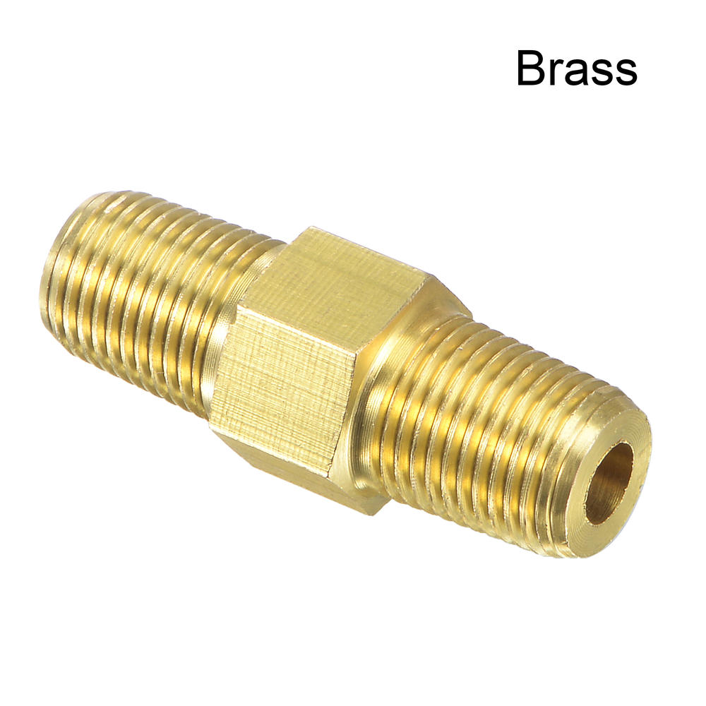 Unique Bargains Brass Pipe Fitting Reducer Adapter 1/8" NPT Male x 1/8" NPT Male
