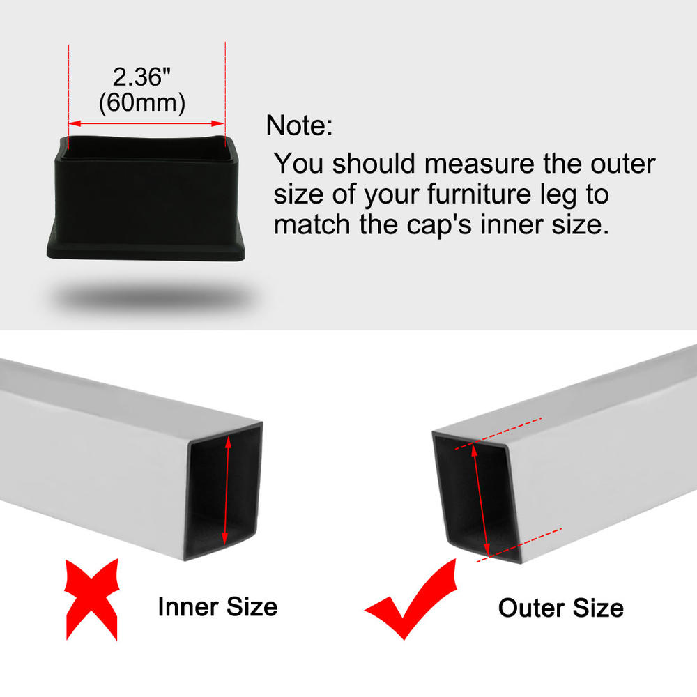 Unique Bargains PVC Leg Caps Tips Feet Covers 40x60mm Inner Size 20pcs Prevent Scratch for Chair