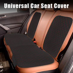 Unique Bargains Car Seat Covers Protector Set Rear Seat Cover Flax Fiber Black with Red Line