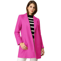 Unique Bargains Allegra K Women's Classic Notched Lapel Long Sleeve Long Coat