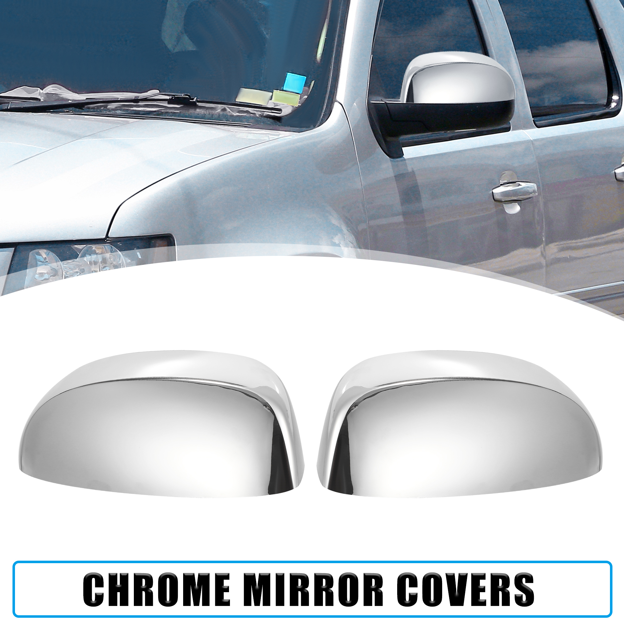 Unique Bargains Pair Chrome Mirror Covers Cap for Chevrolet Silverado 1500 2500 3500HD Tahoe