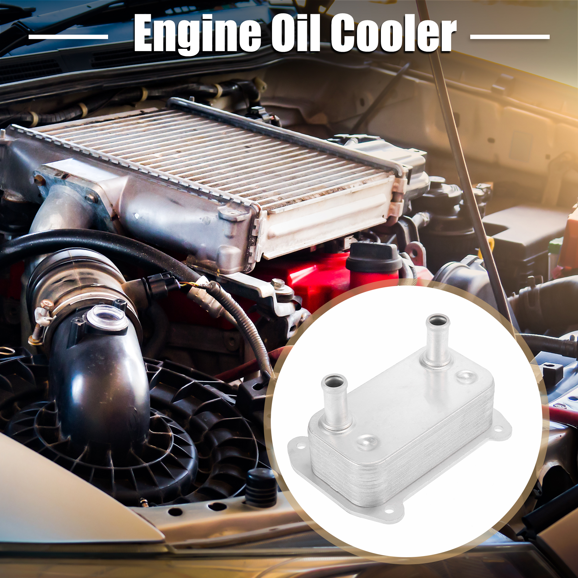 Unique Bargains 420888852 Automatic Engine Oil Cooler Metal 12 Rows for GTI 130 155 2008-2015