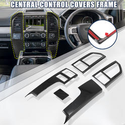 Unique Bargains Carbon Fiber Pattern Central Control Cover Frame Cover Trim Set for Ford F150