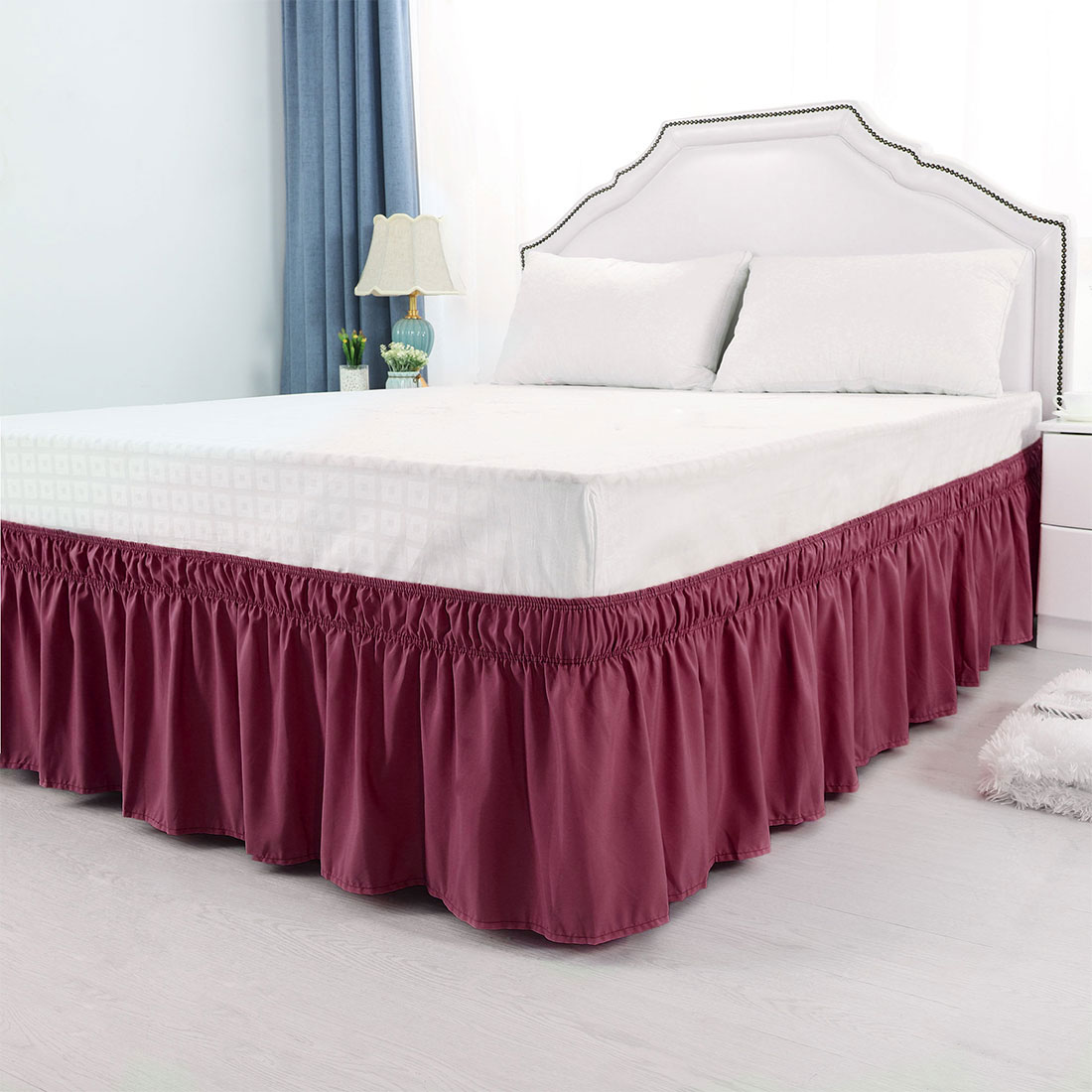 Unique Bargains Bed Skirt Polyester, Twin Size Bed Dust Ruffle