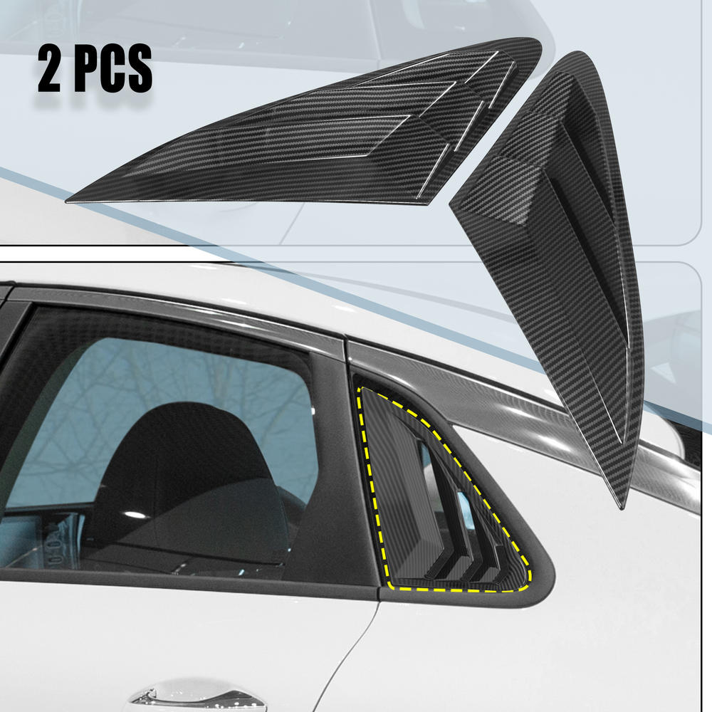 Unique Bargains 2pcs Rear Side Window Louvers Air Vent Cover Carbon Fiber Pattern for Kia K5 21