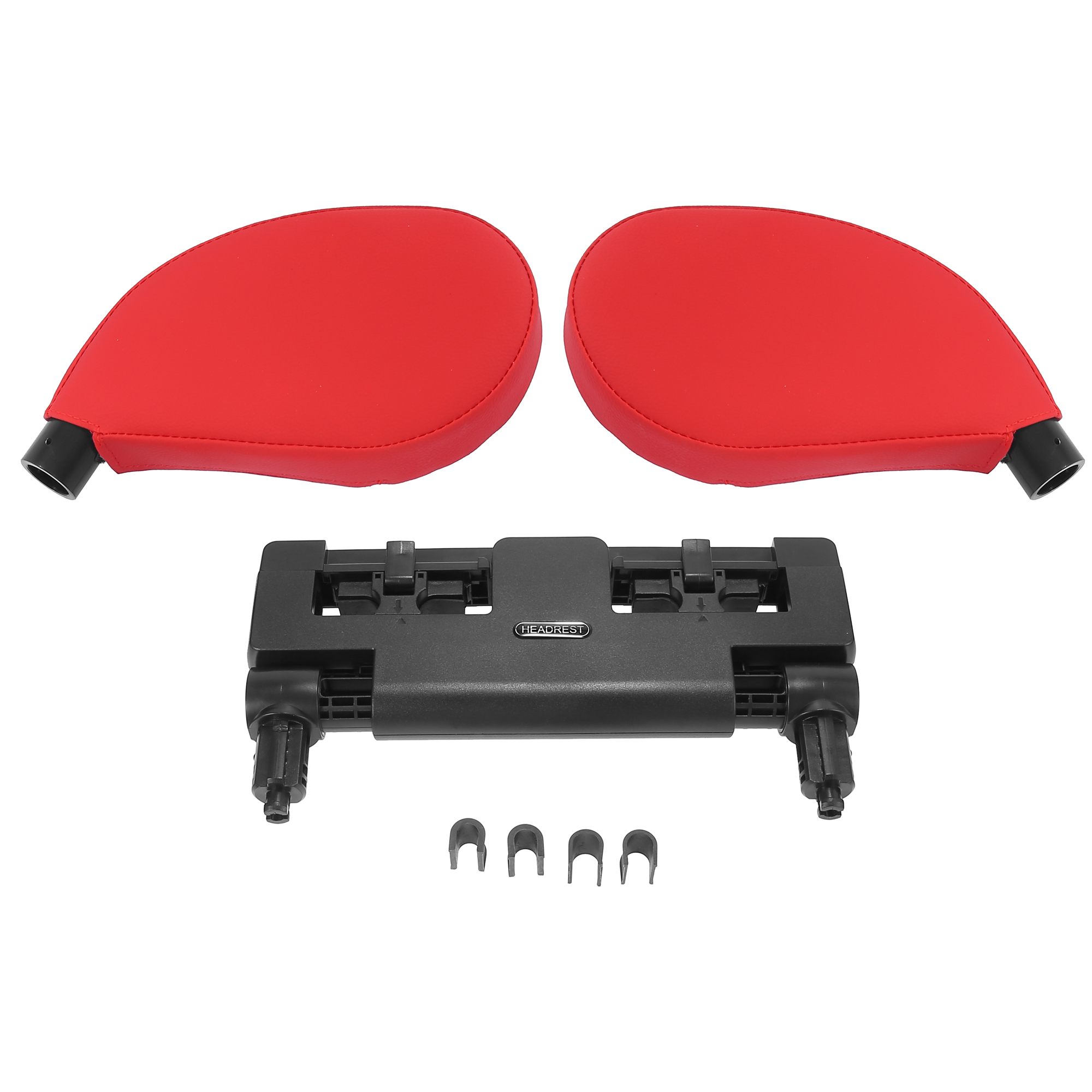 Unique Bargains 360 Degree Adjustable Car Headrest Pillow Detachable Head Neck Support Red