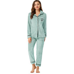 Unique Bargains Allegra K Women’s Pajama Sets Button Down Soft Night Suit Pj Lounge Sets