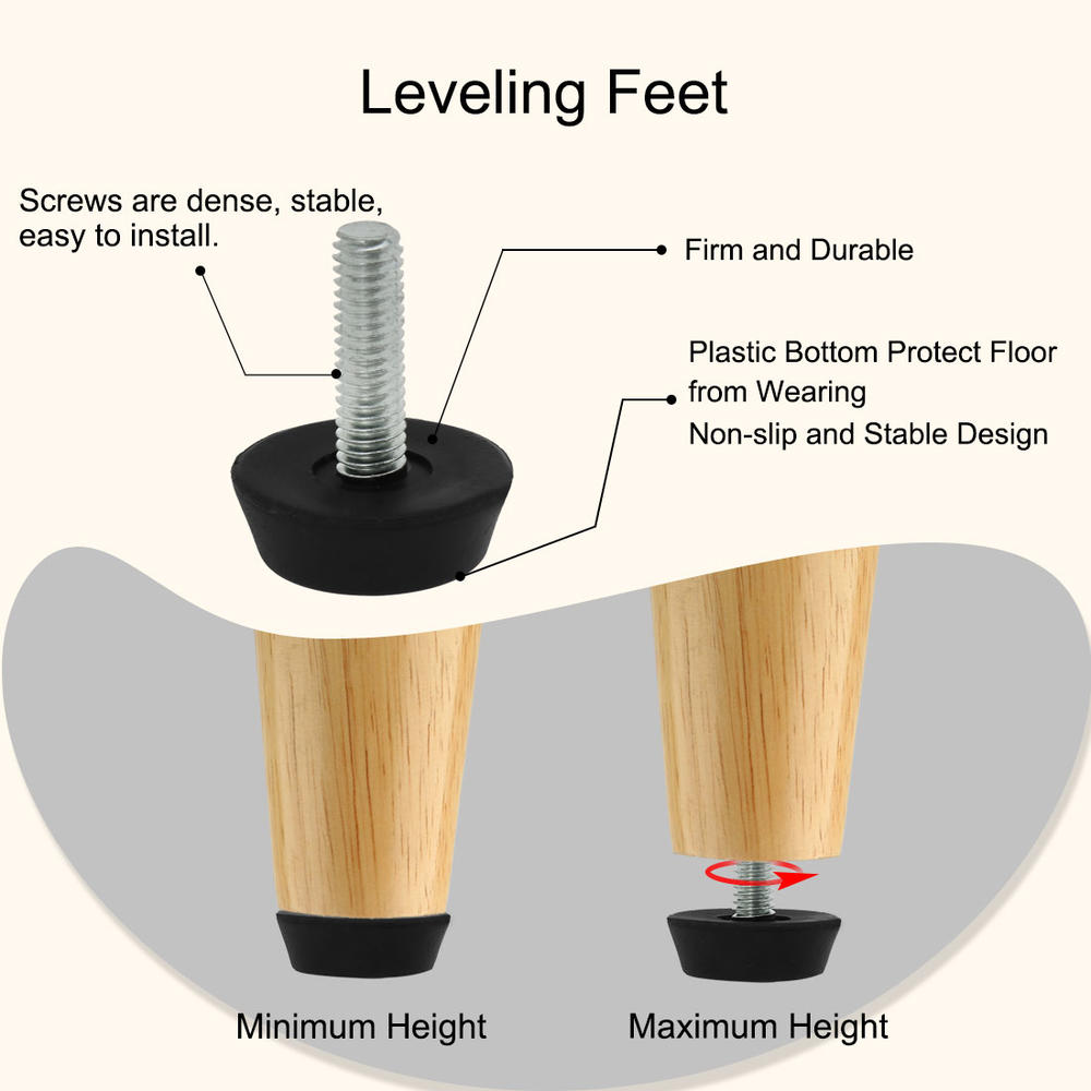 Unique Bargains M6 x 20 x 25mm Furniture Glide Leveling Feet Floor Protector for Desk Leg 100pcs