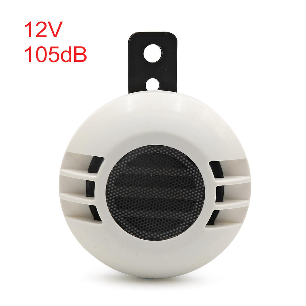 Unique Bargains 12V 105dB White Metal Loud Horn Electric Siren Trumpet for Auto Car Motorcycle