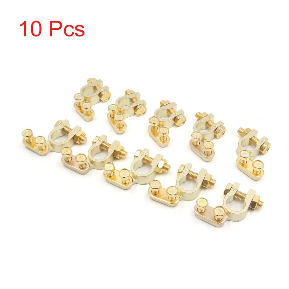 Unique Bargains 10Pcs Angle Type Battery Cable Terminal Connector Holder Post Clamp Clip for Car
