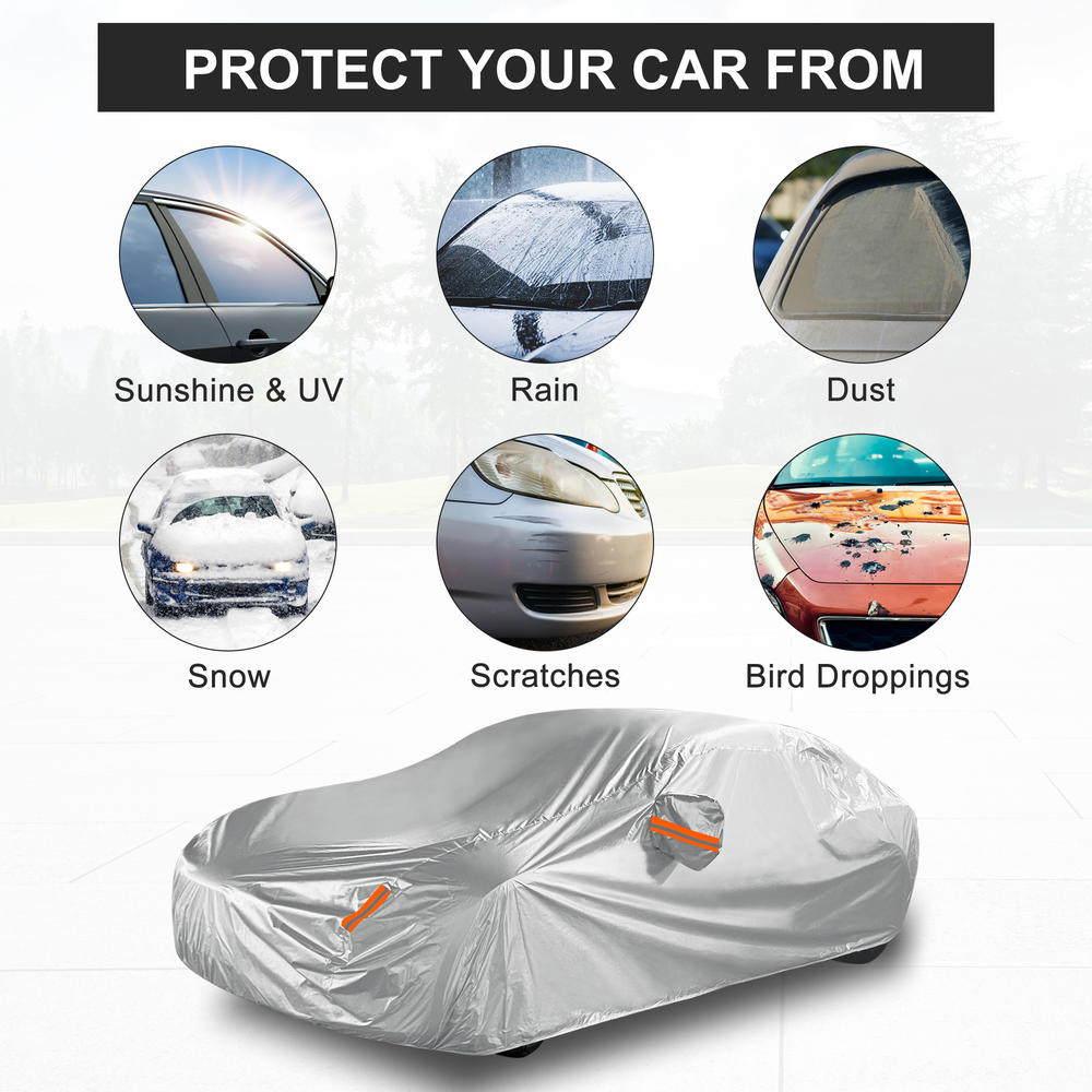 Unique Bargains 190T Full Car Cover for Tesla Model 3 17-21 Waterproof Outdoor Anti Sun Shine