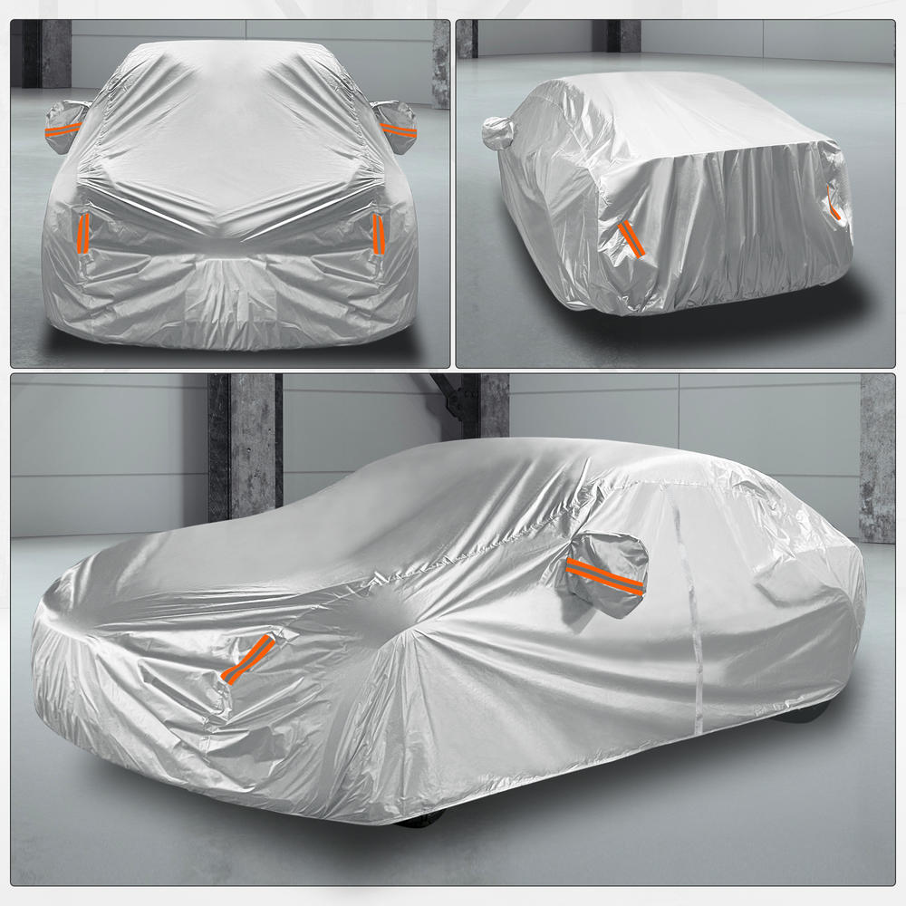 Unique Bargains 190T Full Car Cover for Tesla Model S 12-21 w/ Zipper Door Waterproof Outdoor